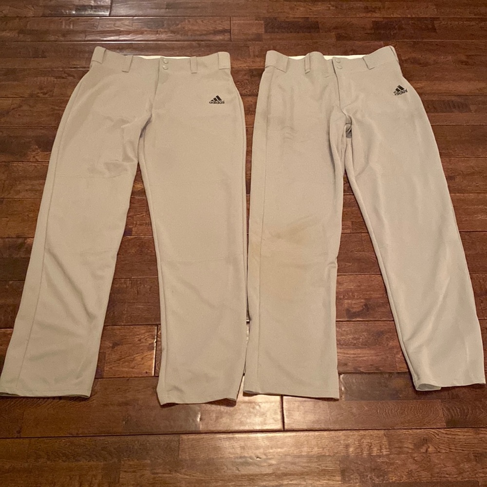 2 pair Adidas Climalite baseball pants in gray